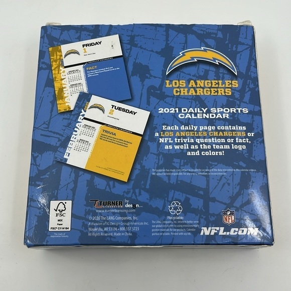 LA Chargers 2021 Box Calendar: A Must-H for‎ Football Fans - Picture 2 of 4